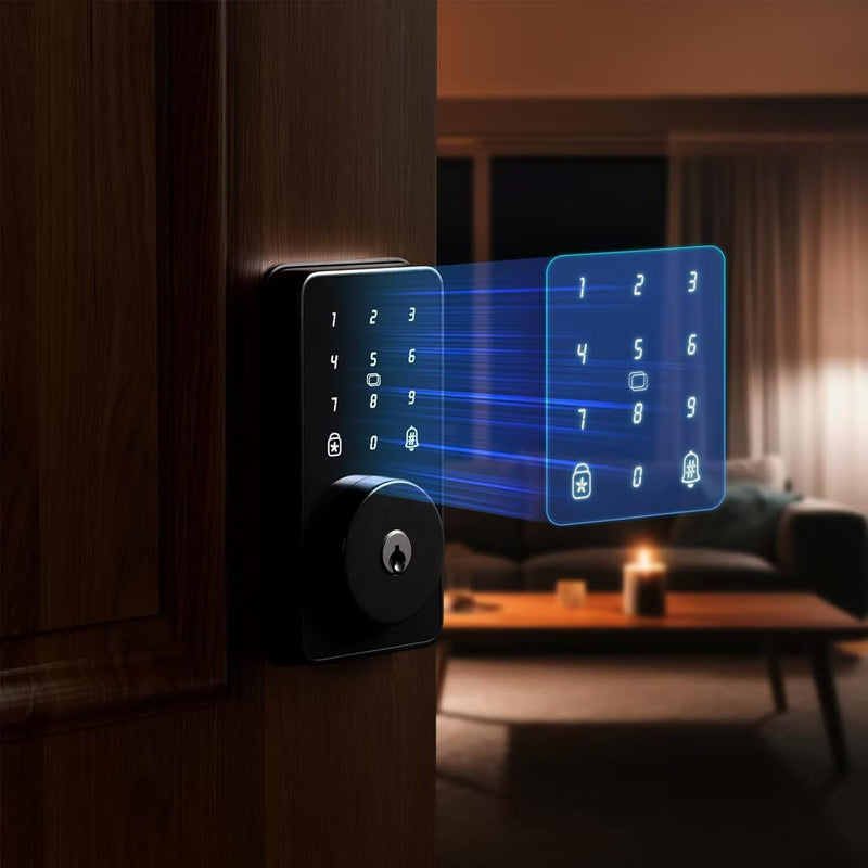 Keyless Entry Door Lock with Keypad, Digital Code Deadbolt, Auto-Lock, No WiFi/App Needed, Easy Installation Deep Black