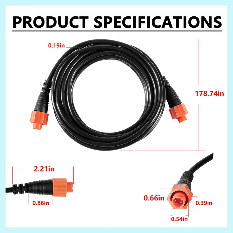 Bonbo 127-29 ‎Replacement for Lowrance Ethext-15Yl Ethernet Cable ‎3004.7036 ，15-Feet 15FT
