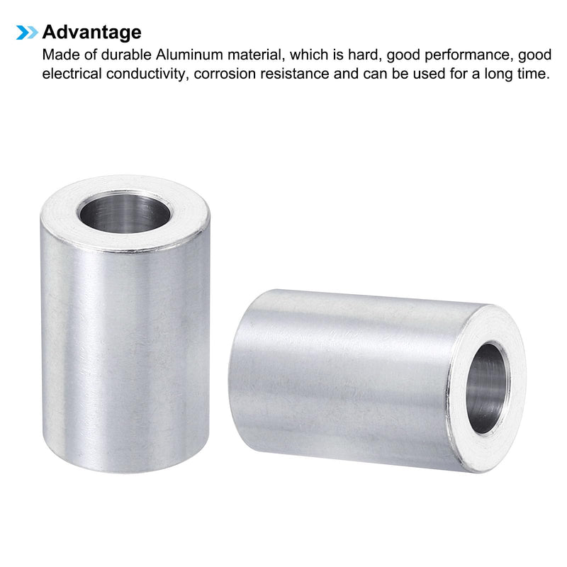 PATIKIL M10 Aluminum Spacers, 5 Pcs Metal Spacer Aluminum 10.5mm ID x 20mm OD x 30mm L Aluminum Spacer Screw Standoff Round for 3/8" M10 Screw Bolts