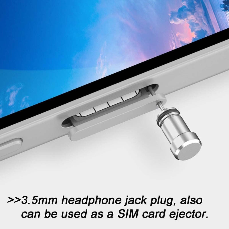USB C Dust Plugs Charging Port Cover Caps with Cable Protectors 1 PCE Compatible with iPhone 17 16 15 Pro Max Samsung Galaxy S25/S24/S23/S22/S21/S20+ Ultra/Z Flip 6/Z Fold 6 Pixel OnePlus (Grey)