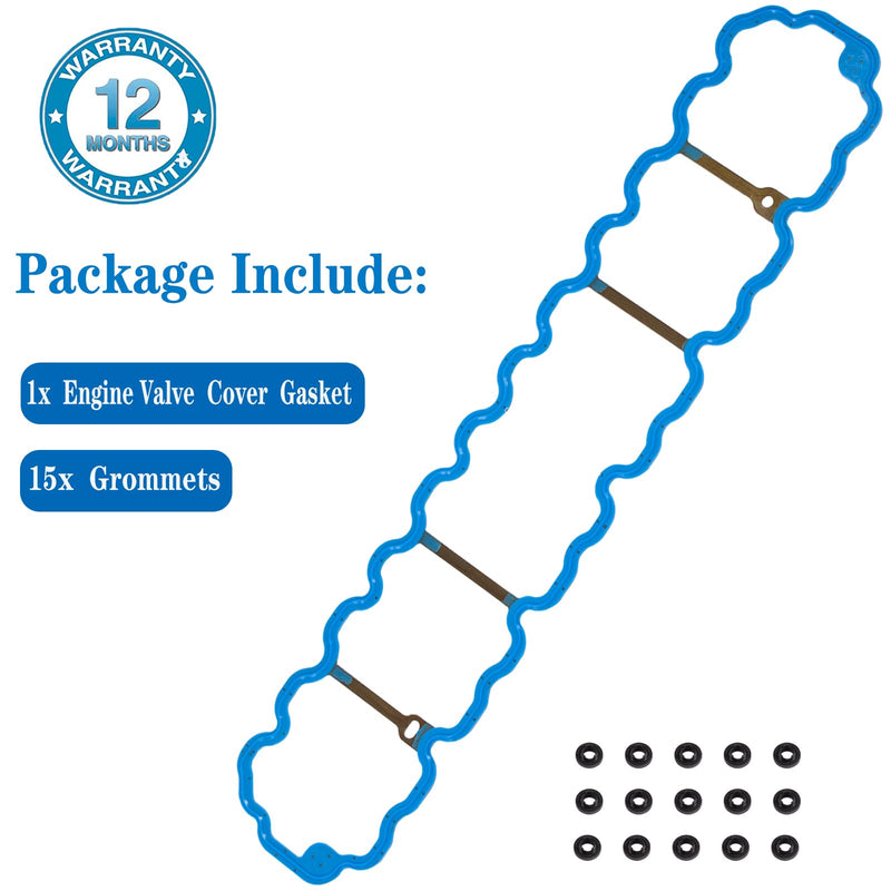 VS50458R for Jeep Cherokee Valve Cover Gasket Seal 4.0L,Jeep Grand Cherokee Wrangler Jeep TJ Head Gasket Seal VS50266 VC1123G 53020758AA VS25002 1996 1997 1998 1999 2000 2001 2002 2003 2004 2005 2006 VS50458R 1 Set