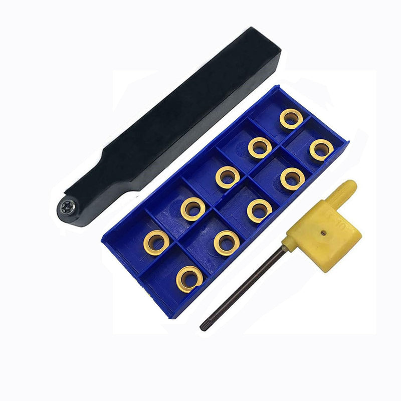 RCMT10T3M0 10pcs Carbide indexable Turning Insert with 5/8" SRDCN1616H10 Lathe Turning Tool Holder for Steel,Stainless Steel (RCMT10T3M0 +SRDCN1616H10) SRDCN1616H10+10psc R5 Yellow