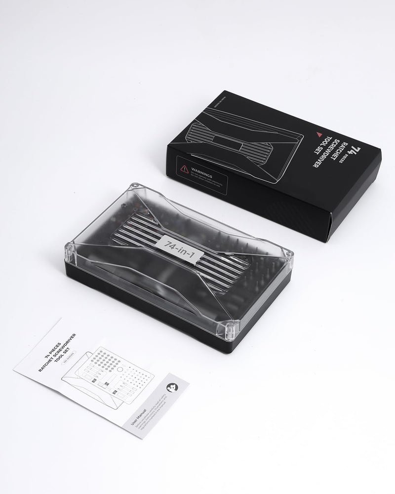 Ratchet Screwdriver Set, 74 in 1 Magnetic Screwdriver Set with Detachable T Handle, Precision Repair Tool Kit for Furniture Assembly, Computer, Bicycles, Appliance, Watch, Doorbell, Camera, DIY
