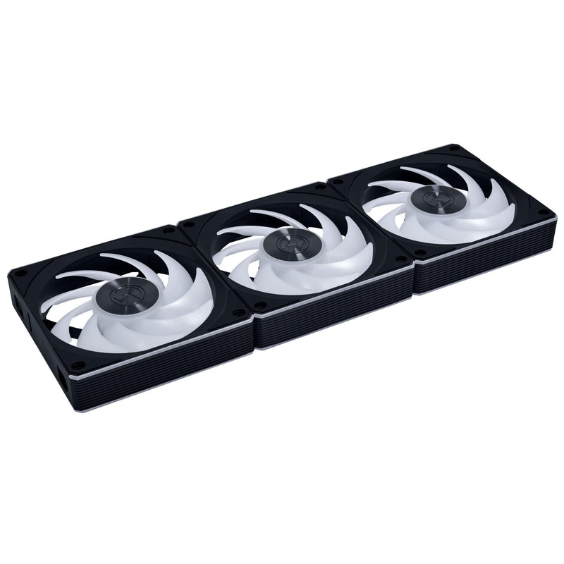 Lian Li UNI Fan CL120 ARGB 120mm PWM Fans - Triple Pack - 2.4 GHz Wireless Signal RGB & PC Case Fans Control - Daisy-Chain - Dual Light Zones - FDB - Controller Included & Required - Black (12CL1W3B) Normal Blade, Black 3 x 120mm