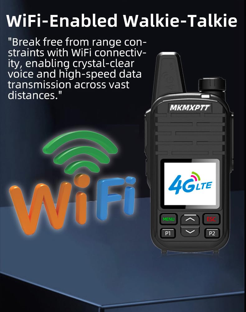 2G/4G LTE PoC Walkie Talkie Android Smart Two-Way Radio with WiFi Bluetooth Mobile Call Function 6000mAh Long Range Portable Radio【SIM Card Lifetime Free】