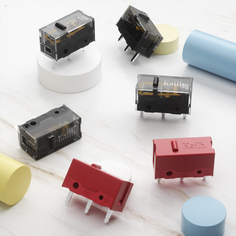 KAILH GM4.0 GM8.0 Micro Switch 60M 80MLife Gaming Mouse Micro Switch 3 Pin Black Mice Left Right Button GM 4.0 8.0 (Black 10pcs GM8.0) Black 10pcs GM8.0