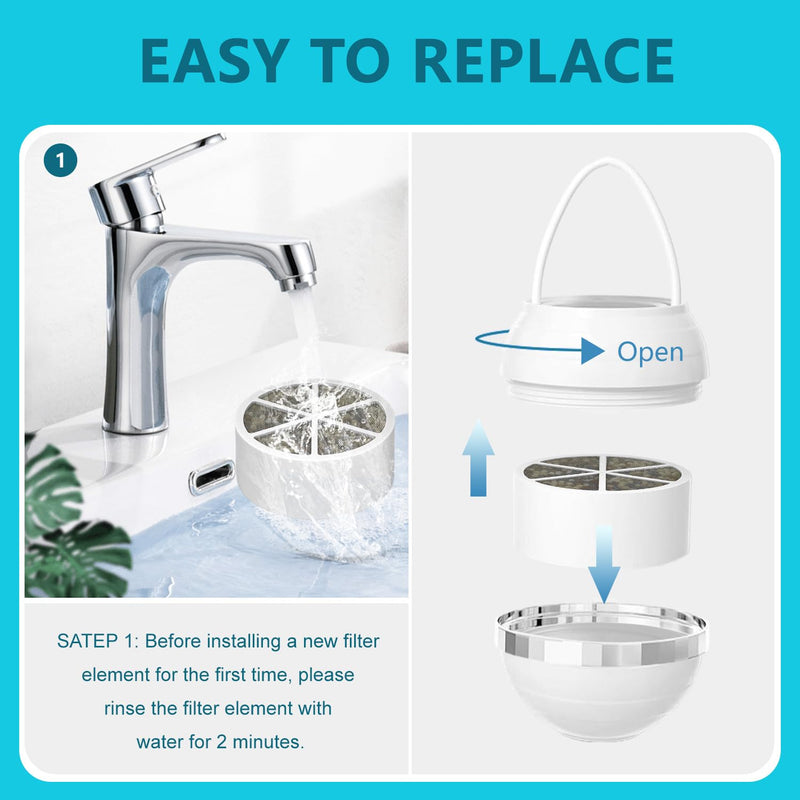 Bath Filter Compatible with SHLLKTTRY&JUSTOWE&NIROKET&CUOLL&Fitespot Bath Ball Replacement Cartridge,for Hard Water - Filters Chlorine -4 Pack