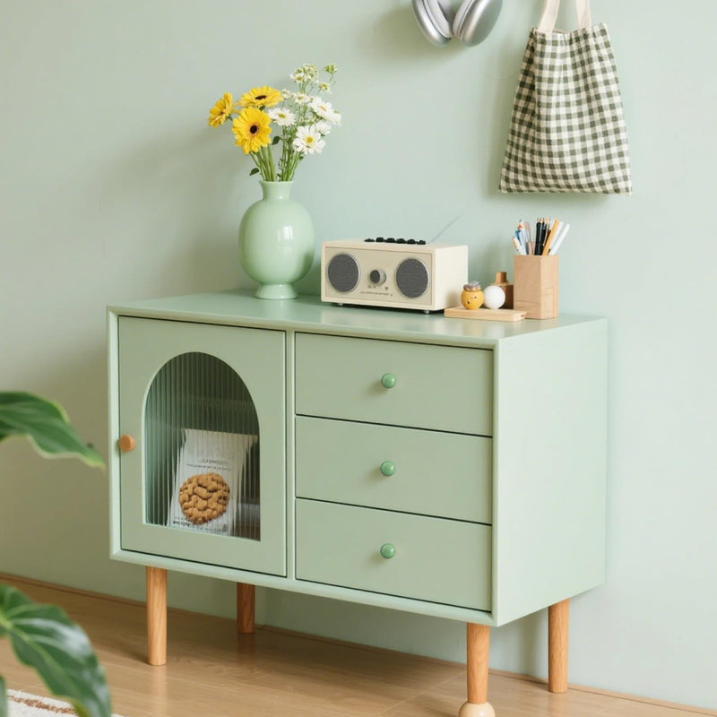 20 Pack Green Dresser Knobs 1.3" Ceramic Cabinet Knobs Cute Colorful Single Hole Pulls for Drawer 33mm Round Cupboard Handles for Children's Room Kitchen Wardrobe Cabinet Bathroom 20