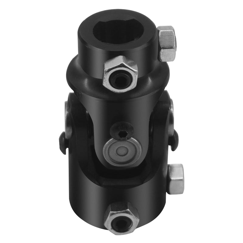 1" DD X 3/4" DD Single Steering Shaft U Joint Coupler Black Steel Universal Coupling
