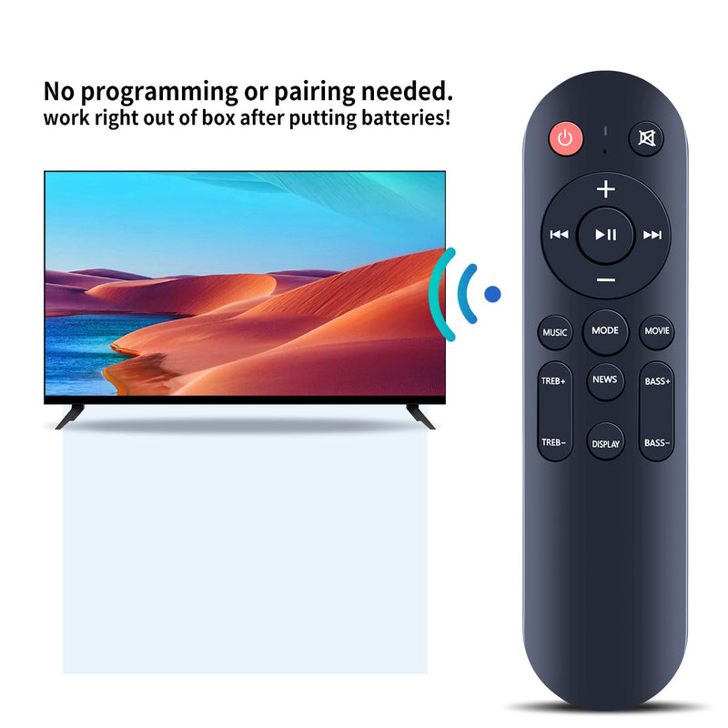 PZL New Replacement Remote Control for MEREDO 2.1CH 37 Inch Sound Bar for Smart TV with Subwoofer, for MEVOSTO D7H Soundbar