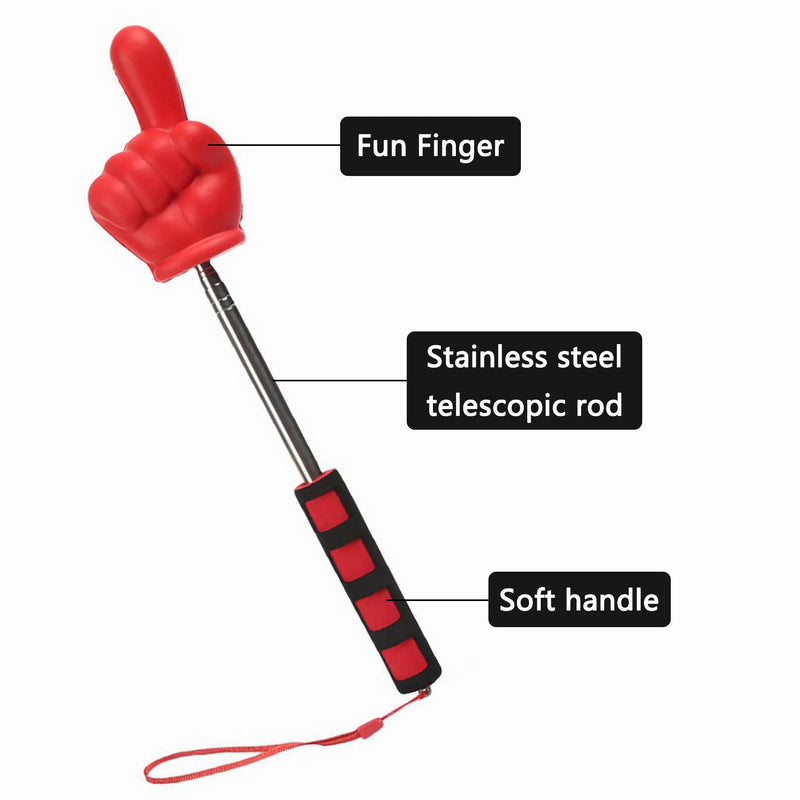 2pcs Extendable Finger Pointer Stick, Red, 11"-37", with Soft Grip Handle, Teacher Hand Pointer for Classroom,Teaching and Presentation, Telescoping Click Stick, Teacher Supplies