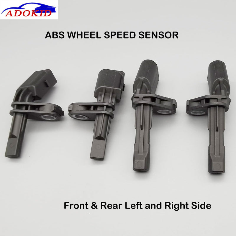 Front Rear ABS Wheel Speed Sensor Left & Right for Volkswagen VW Passat Jetta Tiguan Beetle GTI EOS Golf CC, Audi A3 TT 2006-2018, Replaces ALS467 ALS430 ALS469, Pack of 4