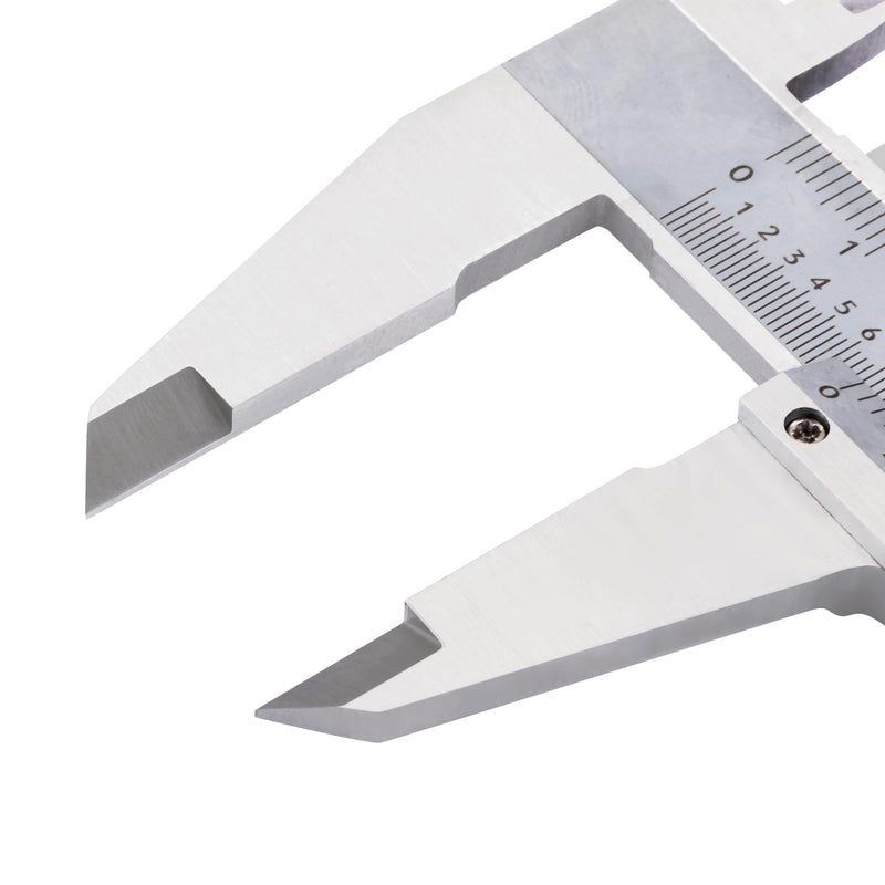 PEC Tools 6" / 150mm Vernier Caliper, Precision Stainless Steel Caliper with Fine Adjustment, 0.02mm/0.001" Graduation, 0.03mm Accuracy, for Inside, Outside, Step, and Depth Measuring 6"/150mm