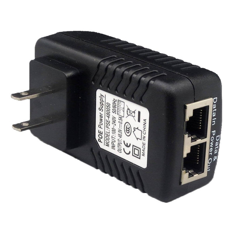 ANVISION 2-Pack 48V 0.5A PoE Power Adapter Supply Injector Ethernet with Wall Plug, IEEE 802.3af Compliant, 10/100Mbps, for IP Voip Phones Cameras AP and More