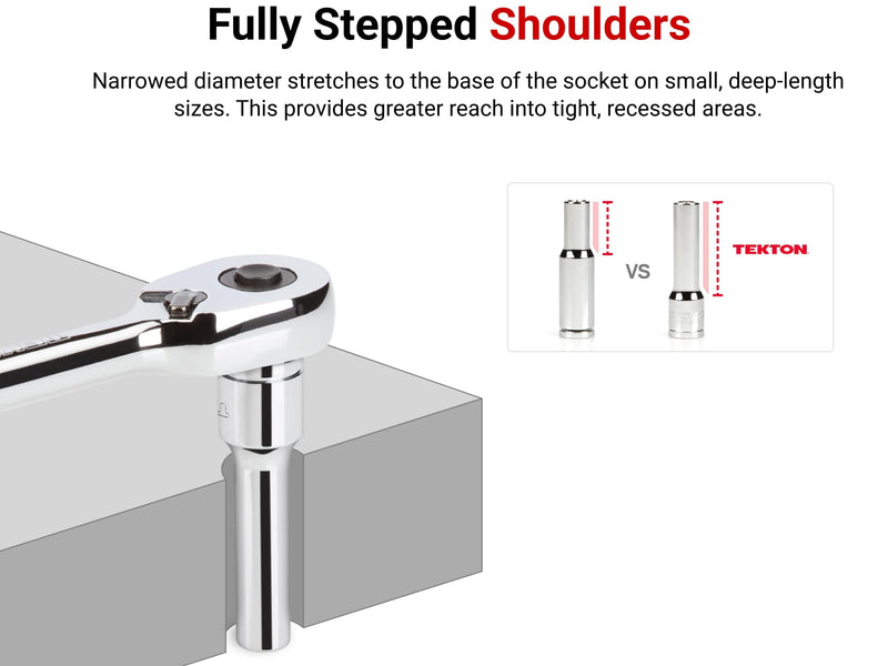 TEKTON 1/4 Inch Drive x 5.5 mm Deep 6-Point Socket | SHD03105