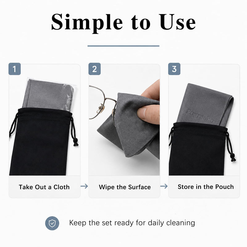 Microfiber Cleaning Cloth for Glasses Lens Cleaner Cloth | 6 Pcs Suede Microfiber Glasses Cleaning Cloth Removes Smudges From Eyeglasses, Lenses, Screens, Cameras