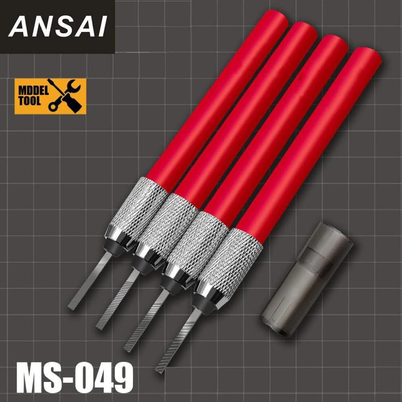 ANSAI Precision File Set for Scale Model Hobbies Tools Plastic Models, File File Pen, 400,600,800,1200 Grit (A Set of 4) (A Set of 4)