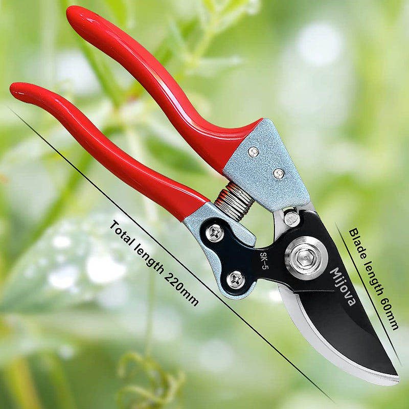 Garden Pruners, Heavy Duty Garden Clippers, Pruning Shears with Adjustable Thumb Lock, Hand Gardening Tools Pruners, High Carbon Steel Sharp Gardening Scissors (black) Black