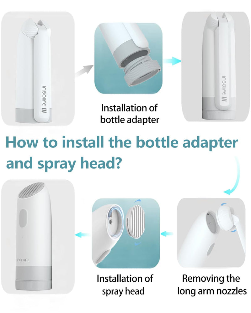 Insolife® Portable Bidet | High Pressure Travel Bidet 350ml | 2 Pressure Modes, IPX7 Waterproof, USB Rechargeable Personal Hygiene on Trip & Daily Use PB020