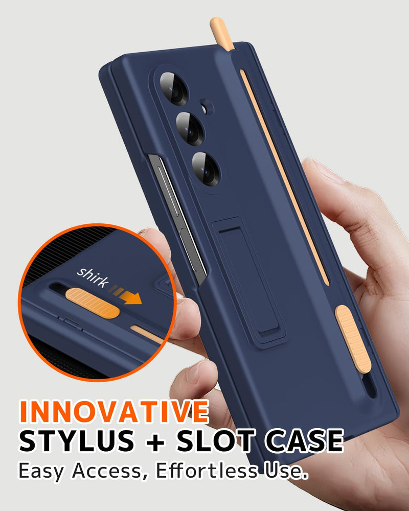 NINKI for Samsung Galaxy Z Fold 8 Ultra Case with S Pen Holder and Stylus, Kickstand Screen Protector Hinge Hard Slim Phone Cover for Samsung Z fold 8 Ultra Case with S Pen Slot and Stand – Royal Blue