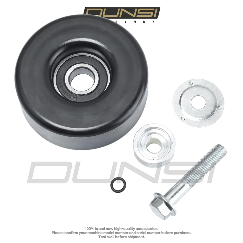 DUNSIHUI Idler Pulley 36299 for Express Silverado 1500 2500 3500 Idler Pulley for Avana Sierra Idler Pulleys with Bolt 17 mm 0.67" Insert Dust Shield Retainer Spacer Steel Rubber Black 36299