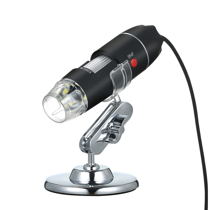 Andoer USB Digital Microscope 1600X Magnification Camera 8 LEDs with Stand Portable Handheld Inspection Magnifier