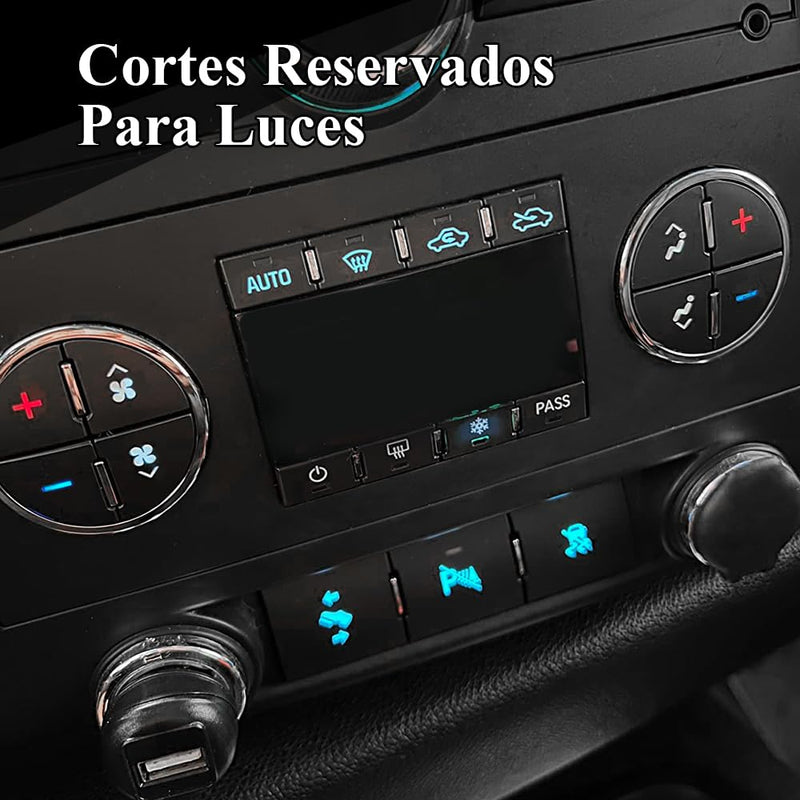 4PCS AC Dash Button Repair Kit, Automotive Dash Gauge Accents, Replacement AC Dash Button Sticker Repair Kit, Car SUV Accessories Automotive Decals for Fixing Ruined Faded A/C Control Buttons (4PCS) 4pcs