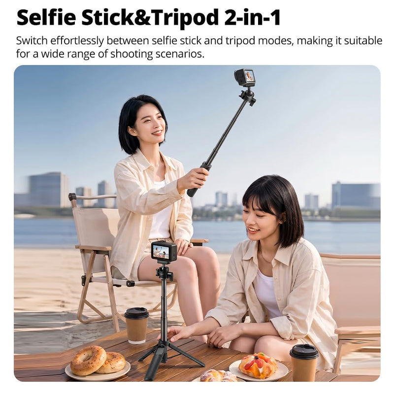 Ambitful Bluetooth Tripod Selfie Stick, Magnetic Mount for DJI Osmo（DT05B | 8-21.4inch in Extendable,2-in-1 Tripod and selfie stick For DJI Osmo Action Cameras,360 ball head, 1.5kg load DT05 DT05B Compact