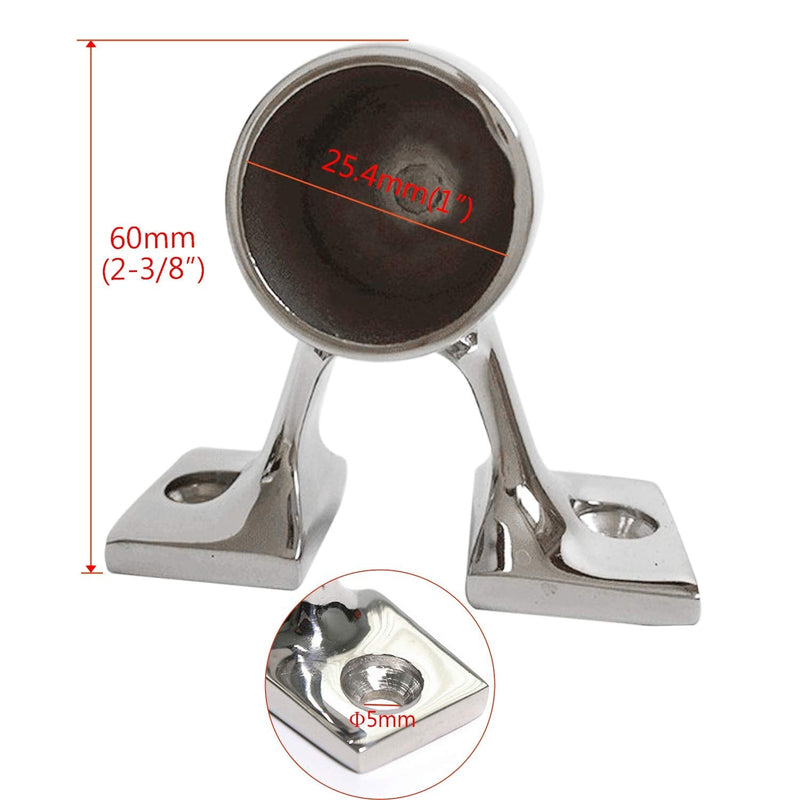 NRC&XRC Heavy Duty 316 Stainless Steel Boat Hand Rail Fitting 1" OD Tube 90 Degree Right-End Stanchion