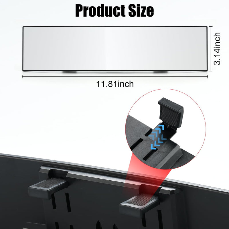 SINGARO Interior Rearview Mirrors, Universal Panoramic Car Rear View Mirror Accessories, Wide Angle Reduce Blind Spot Effectively for Car, Jeep, Truck, Motorcycle, Tractor, ARB, ATV, SUV, RV Basic version