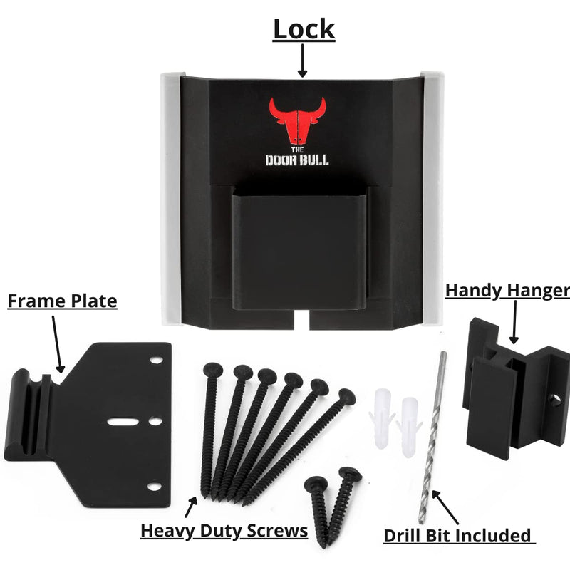 Door Barricade | Door Jam Door Stoppers Security Bar Add Extra Security to Your Inward Opening Front Door at Home - an Innovative Solution for Door Security (Matte Black) Matte Black
