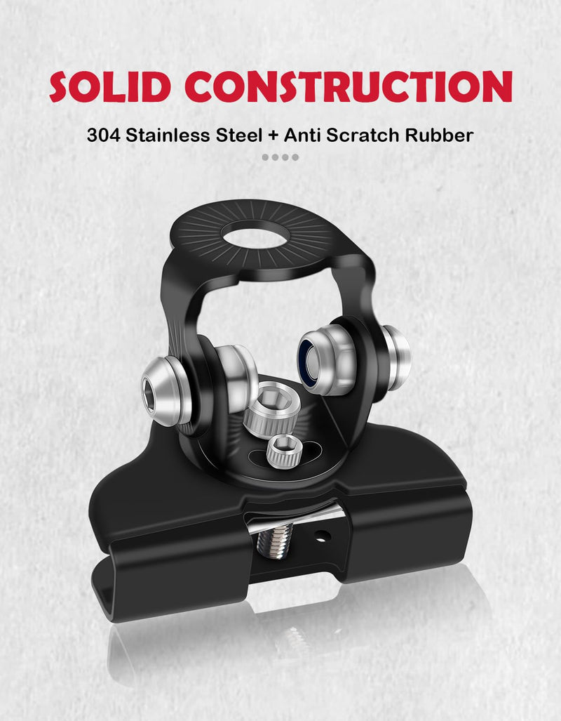 Led Hood Mounts, Universal Led Light Bar Mounting Brackets 304 Stainless Steel Hood Clamp Lights Mounts, Black