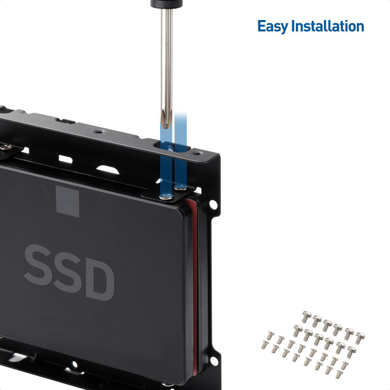 Cable Matters 2-Pack 2.5 to 3.5 Hard Drive Adapter for SSDs, Dual SSD Mounting Bracket Kit (SSD Adapter, 2.5 to 3.5 Adapter, 3.5 to 2.5 Adapter) Kit Includes Bracket, Screws, Cables, and Screwdriver