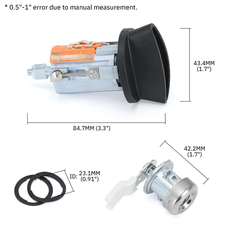 Ignition Switch Lock Cylinder Door Lock Cylinder Compatible with Ford F150 1997-2003 F250 F350 1997-2007 Excursion 2000-2005 Replace OE# LC6177 + DL5885 X2 + 597638 (Ford F-Series 97-07) Ford F-Series 97-07
