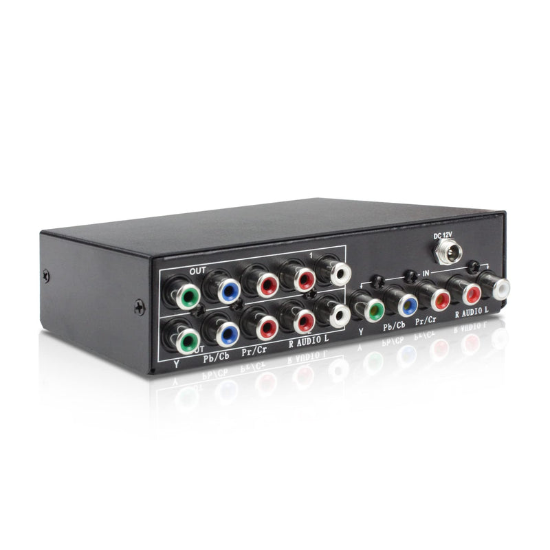 BolAAzuL 2-Way Component Video Splitter 1 in 2 Out, 1x2 YPbPr RCA Component AV Splitter Selector Converter, HDTV Video Audio Distribution 2 Port, Plug & Play, for Computers Video Scalars DVD VCR 1X2 Splitter