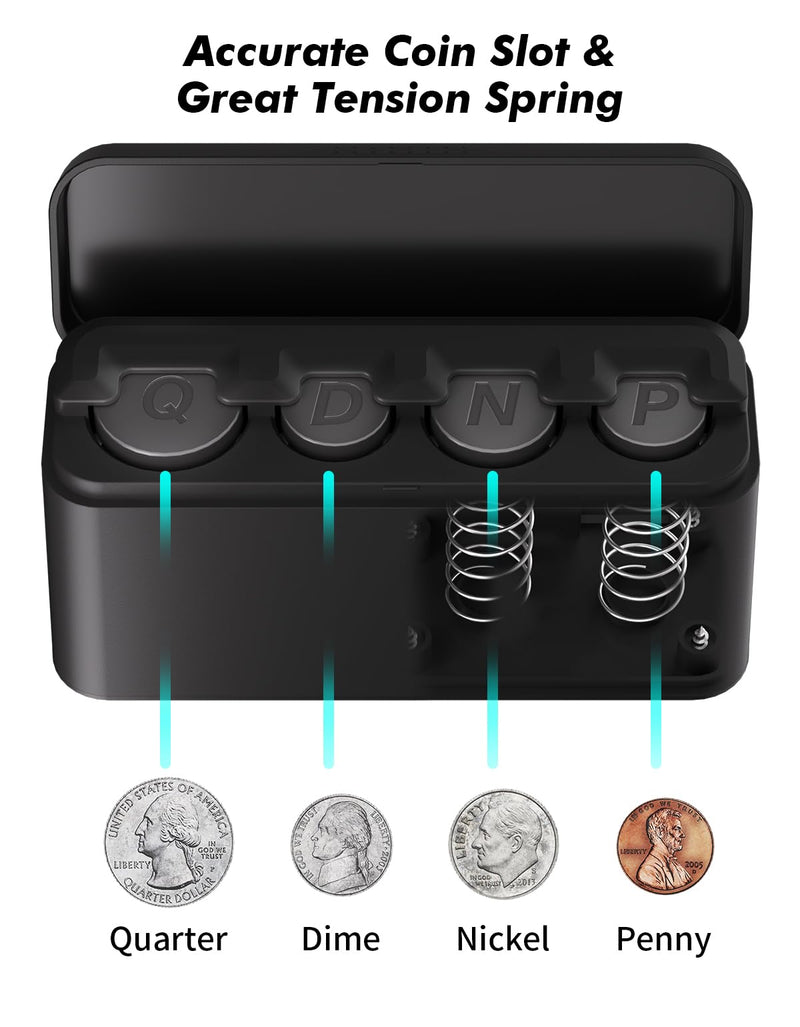 Coin Holder for Car, Larger Capacity Car Change Coin Holder Organizer, Coin Dispenser Storage Fit for Most Car Trucks Accessories 1 Pack