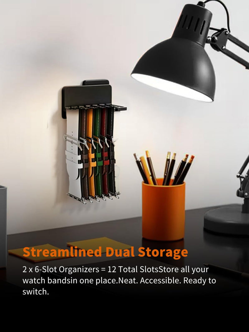 2 Pcs Watch Band Holder Organizer, Black, watch cases for men