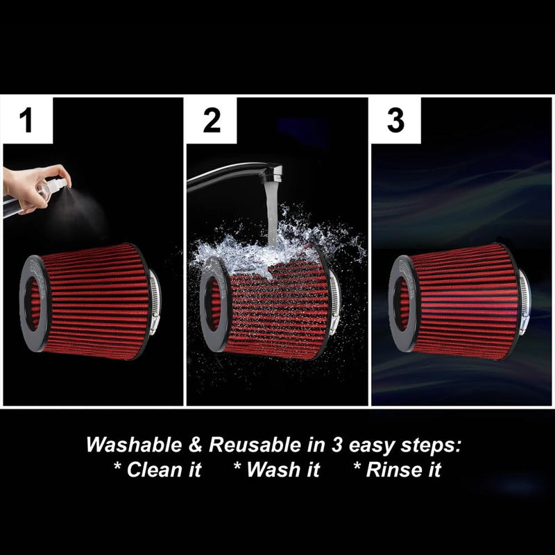 Kyostar 6" 152mm High Flow Inlet Cold Air Intake Cone Replacement Dry Air Filter Black 6" 152mm black