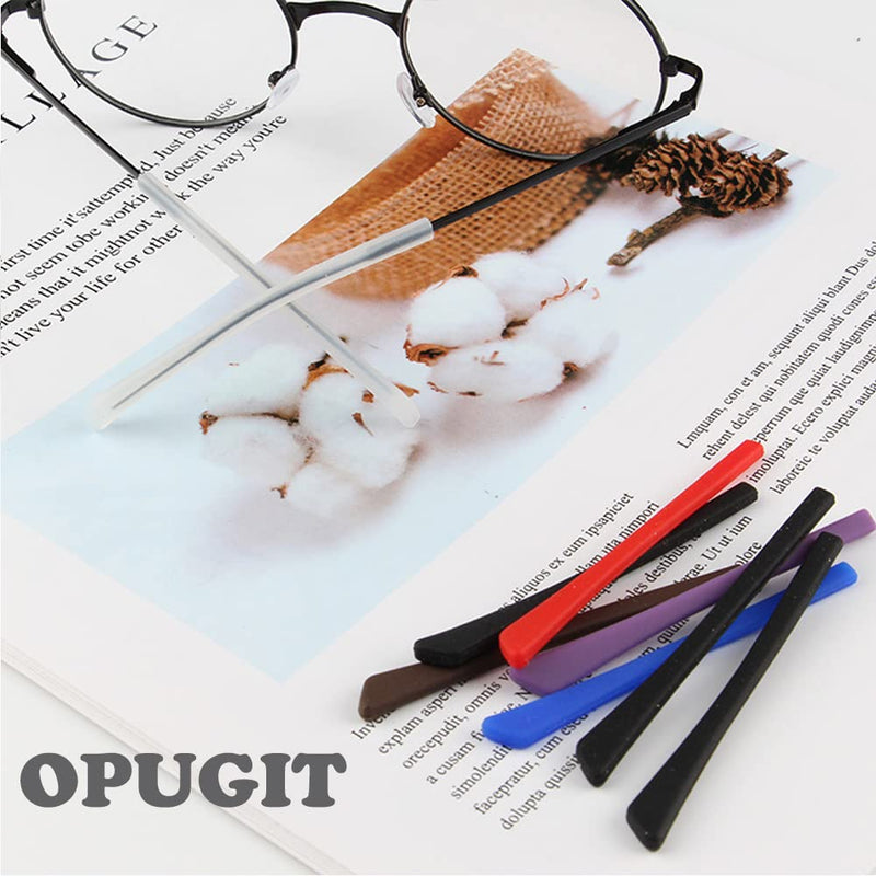 Eyeglass Replacement Temples, Silicone Glasses End Tips Ear Sock Sleeve for Thin Metal Eyeglass Legs,8 Pairs Black