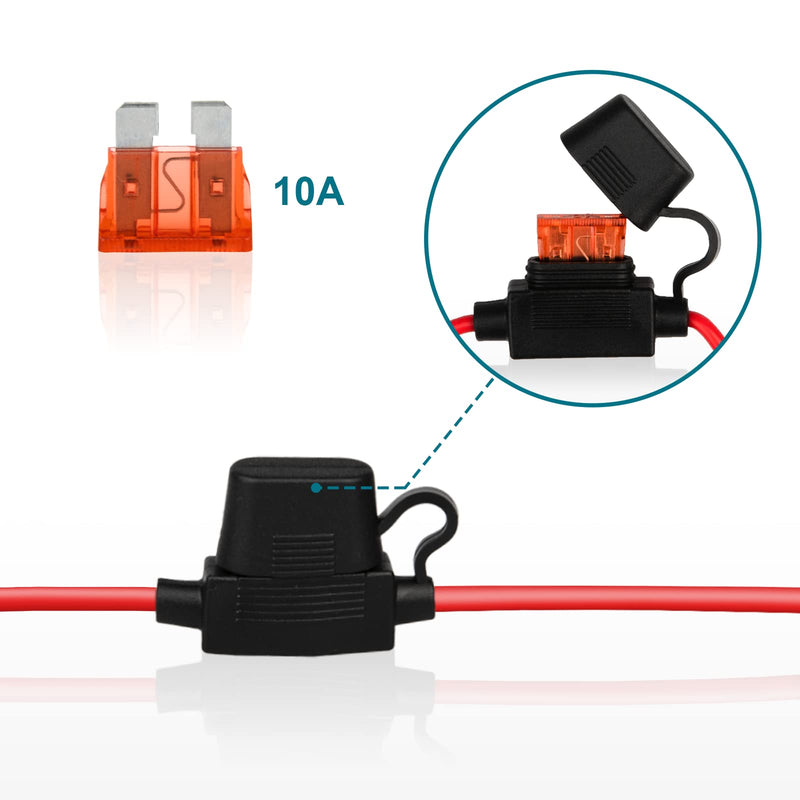 SAE Extension Cable, 2FT 10AWG SAE Battery Connector, Ring Terminal Harness Accessory Cable 10AWG-1PCS