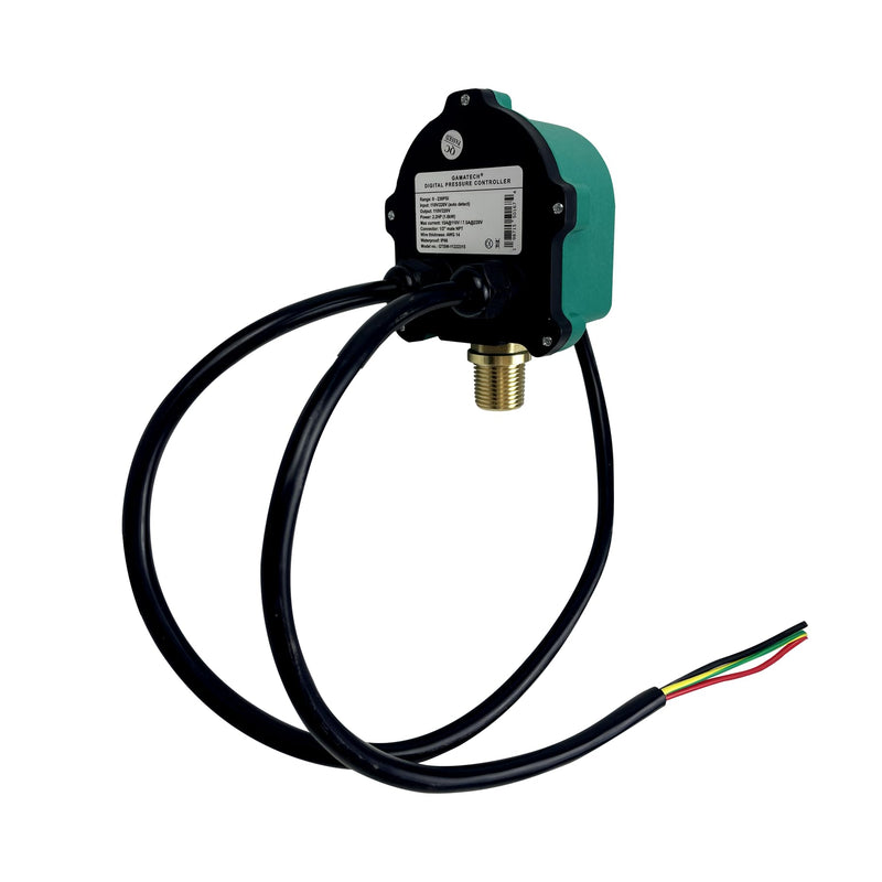 GamaTech 110V/220V 15A/7.5A Digital Adjustable Pressure Switch Controller for Water Pump and Air Pump, 1/2" Male NPT, 0-230 Psi 110V/220V 15A/7.5A 230PSI