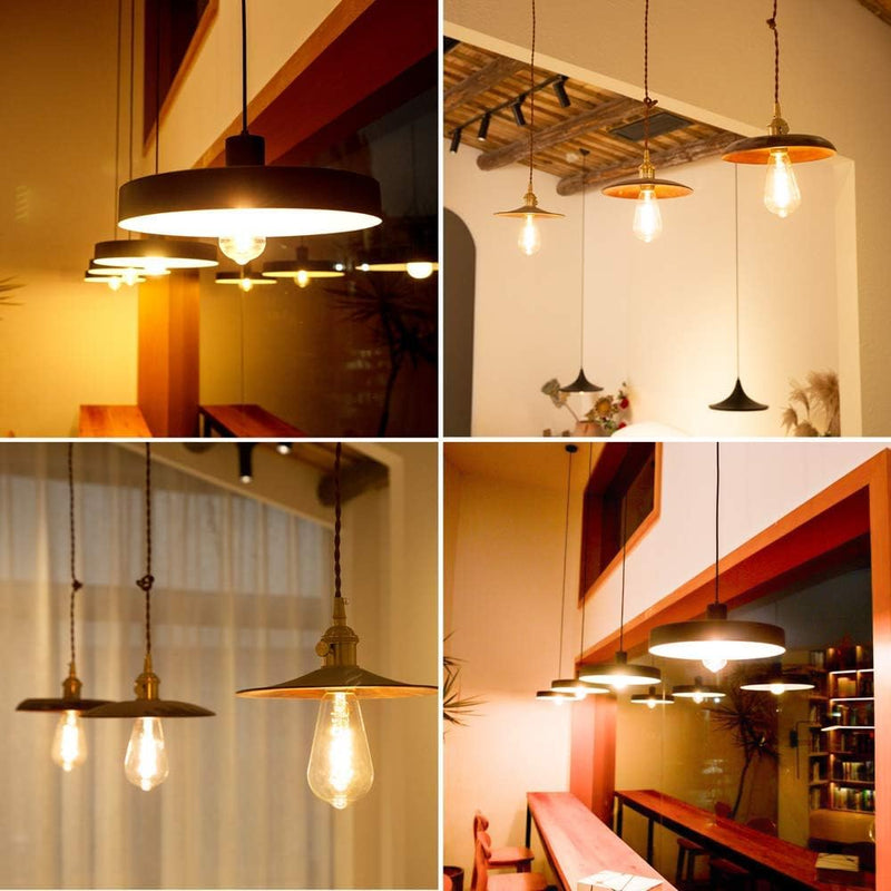 12 PCS Dimmable Vintage LED Edison Bulbs, 6W Equivalent 60 Watt, Warm White 2700K, Antique Flexible Spiral LED Filament Light Bulb, ST58 (ST19), 600 Lumens, E26 Base, Clear Plastic 2700k 12pack