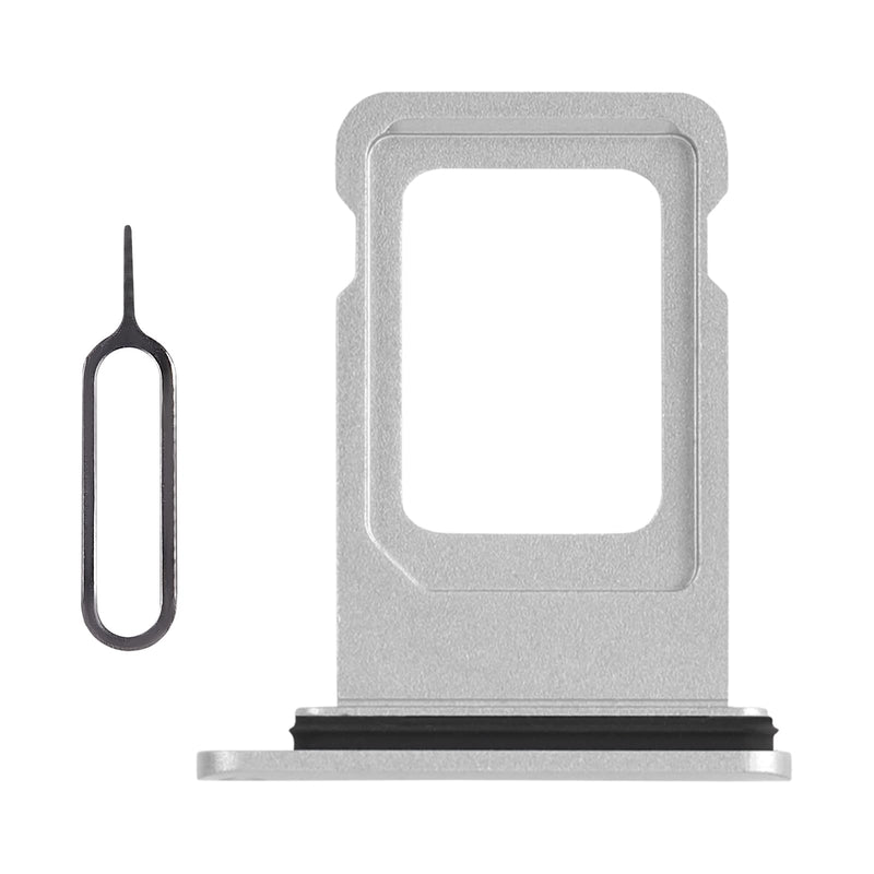 for iPhone XR Silver SIM Card Slot Replacement Single SIM Version Card Tray Holder Adapter with Waterproof Rubber Ring Repair Tool Fix Kit SIM Ejector for A1984 A2105 A2106 A2107 A2108