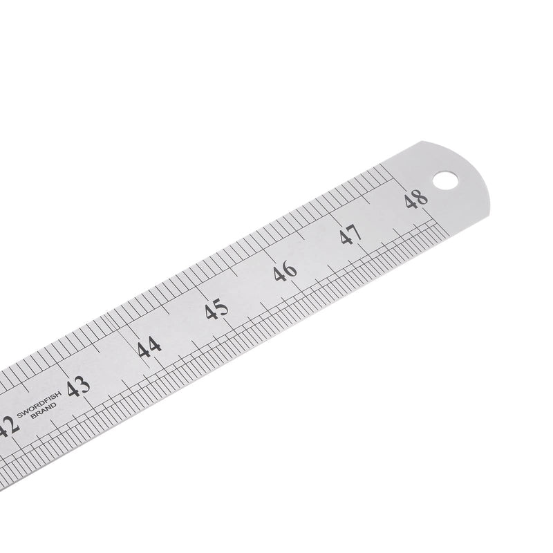 HARFINGTON Stainless Steel Ruler 120cm/48 Length x 1/20" Thick x 1-1/2" Wide Inch and Metric Straight Edge Measuring Tools for Woodworking Painting Craft, Silver Tone 48"x1/20"x1-1/2"