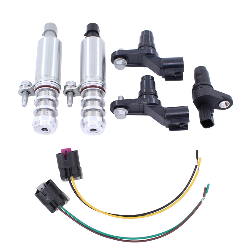 MOTOKU Engine VVT Variable Valve Timing Solenoid Intake Exhaust Crankshaft Camshaft Position Actuator Sensor w/Wire Connector kit for Chevy GMC Buick Pontiac Terrain Regal Verano HHR Malibu G6