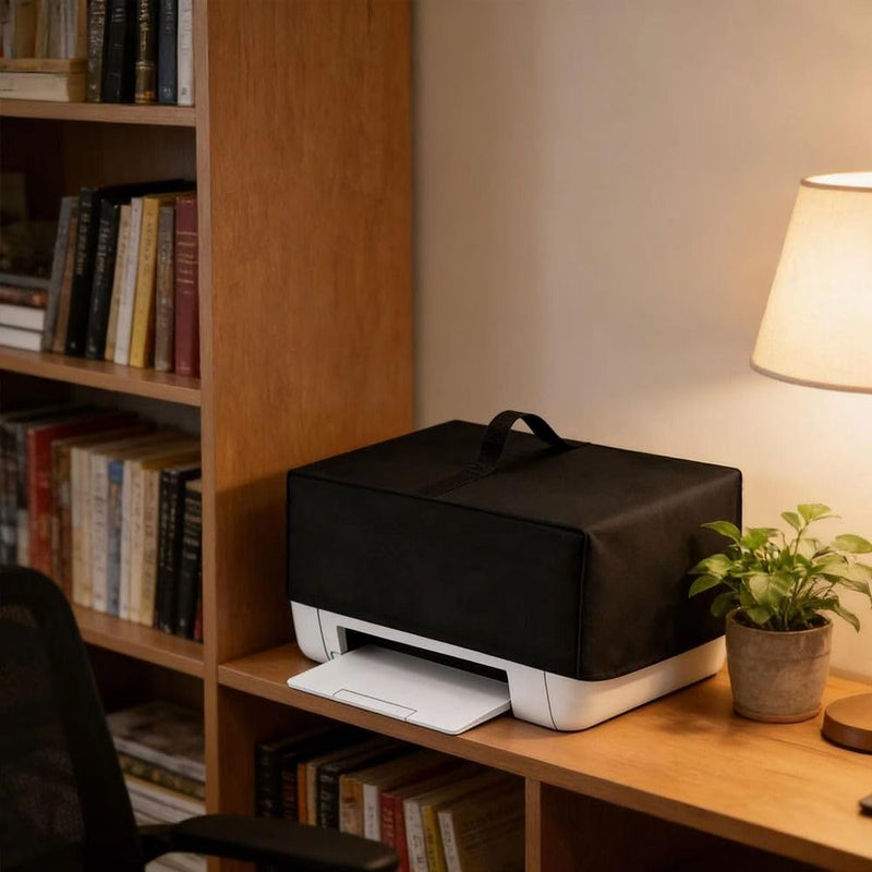 Sleeve with Drawstring, Oxford Cloth Dustproof Cover Protective Accessory Multiple Size Printer Dust Cover for Office Home Use(46x38x21cm,Black) Black 46x38x21cm