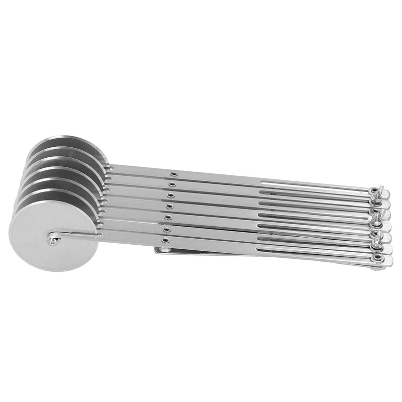 Mxzzand Pastry Cutter Pizza Wheel Dough Divider Adjustable Arm Rust‑Free High Hardness Stainless Steel Hotel Restaurant(Seven round pizza slice)