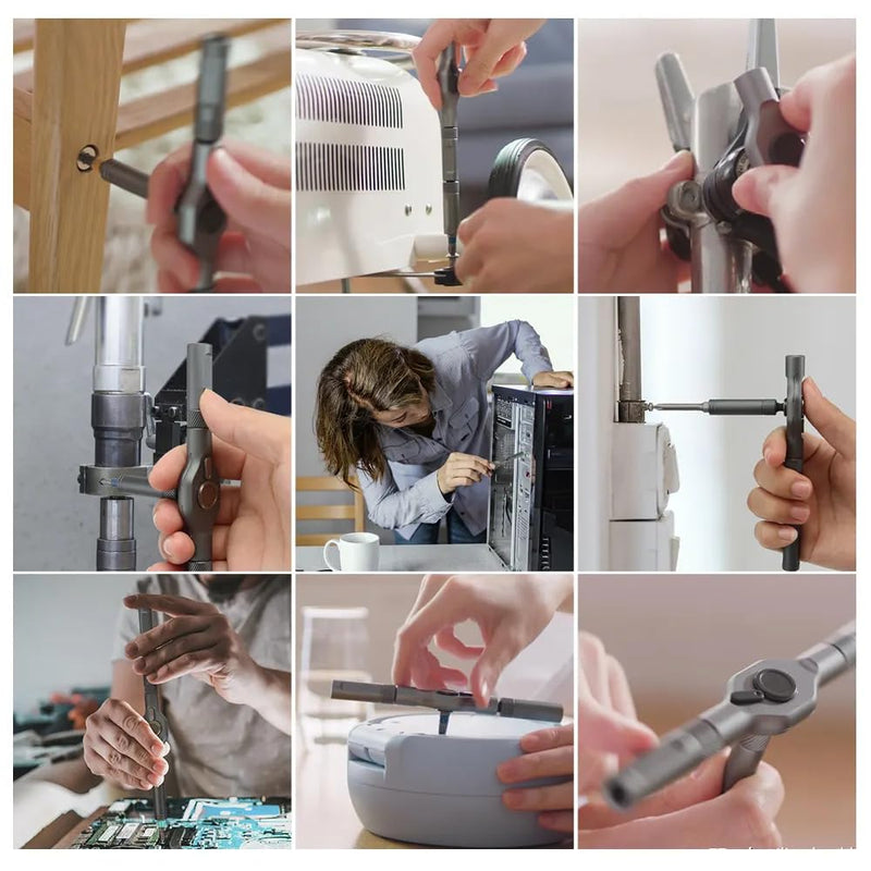42 in 1 Magnetic Screwdriver Set, DIY Ratchet Screwdriver Set, Multi Bit Magnetic Drive Set with Detachable Ratchet Handle, Portable Compact Repair Tool Kit for Home Furniture Computer Bicycle Orange