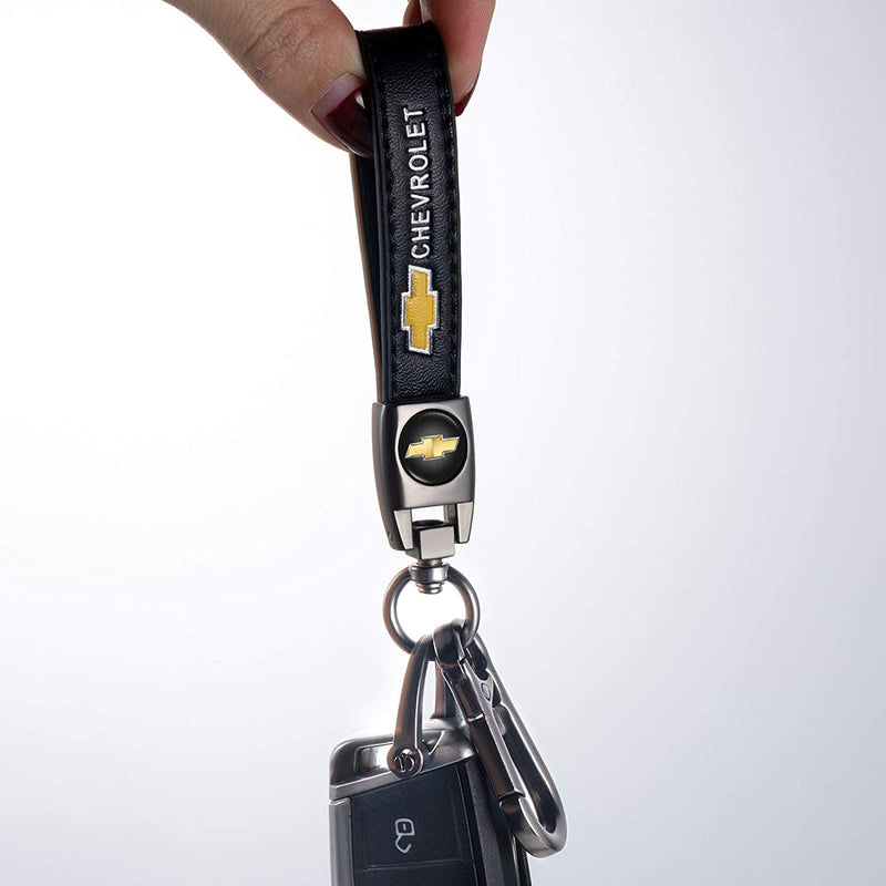 TACOMA Genuine Leather Car Keychain Key Chain for Men and Women Family Present Key Ring Accessories(Black) Black-07