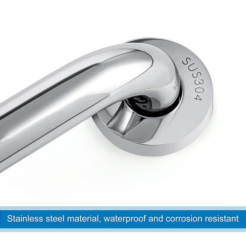 Blulu 2 Set Shower Grab Bar Stainless Steel Bathroom Grab Bar Handle Anti Slip Heavy Duty Bathtub Handle Support Balance Hand Rails for Bathroom Elderly Handicap Senior Pregnant (24 Inch) 24 Inch